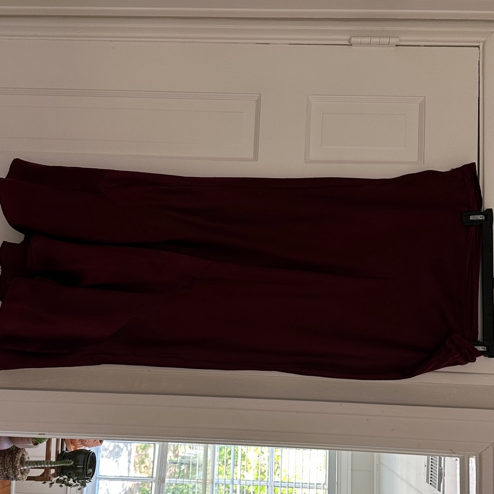Topshop Burgundy Midi Skirt